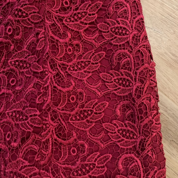 Deep Red Lace Dress - Picture 3 of 7